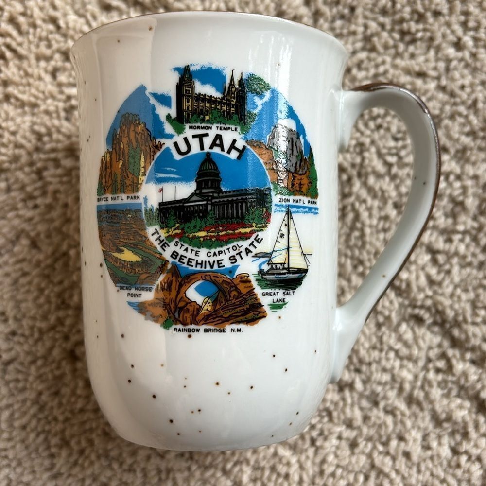 Utah‎ Vintage National Parks Zion Bryce Great Salt Lake Coffee Cup Mug Souvenir